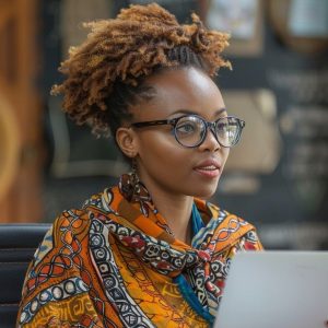 #Focused Office Work_ An #African woman in…